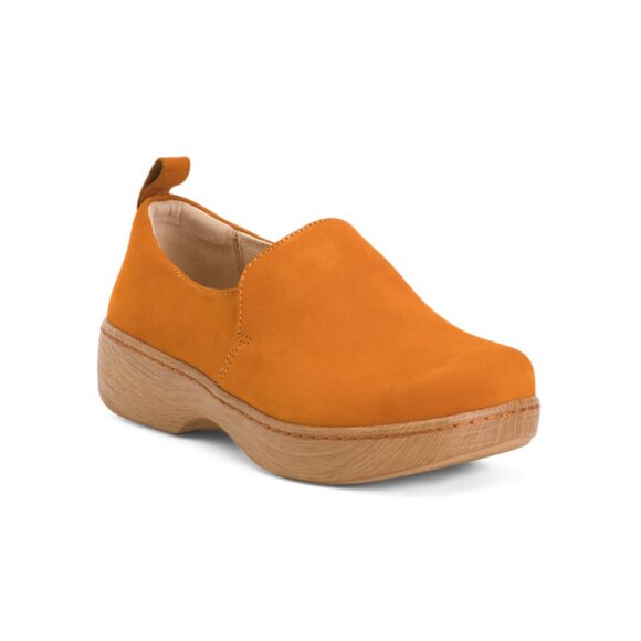 ALEGRIA Pumpkin Nubuck Leather Orygin Clogs